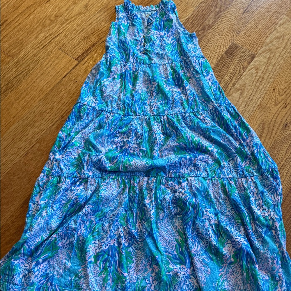 Lilly Pulitzer Tropical Blue and Green Kids Dress